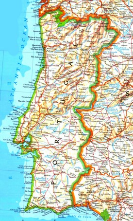 Portugal karte mit Städten