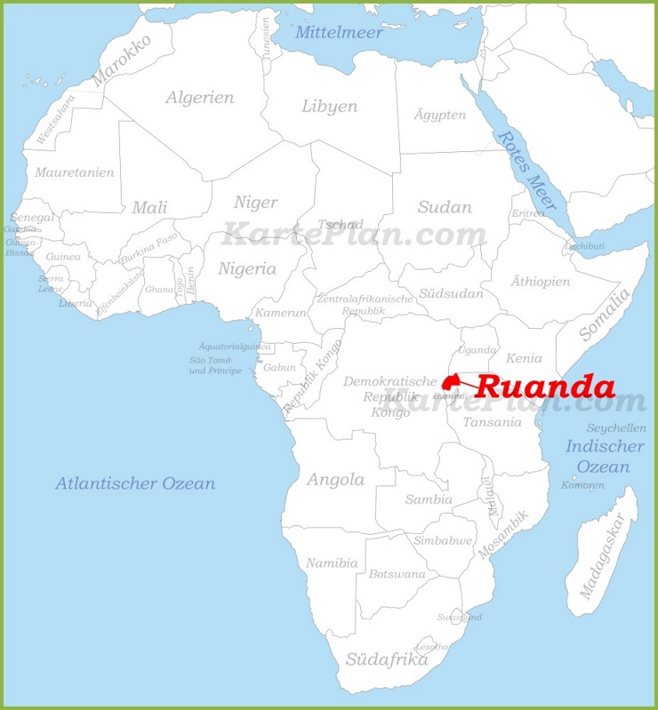 Ruanda auf der karte Afrikas