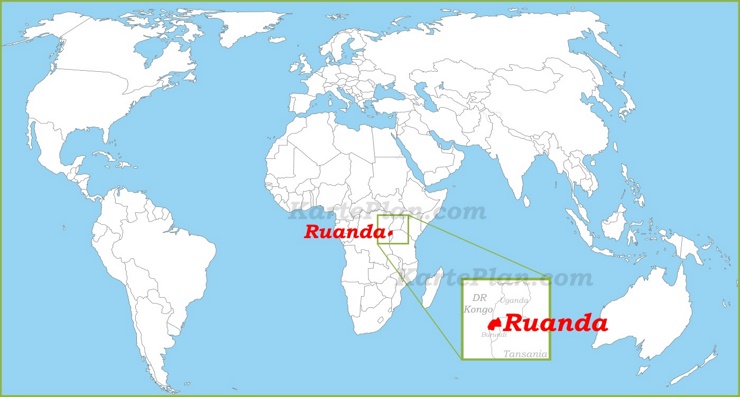 Ruanda auf der Weltkarte