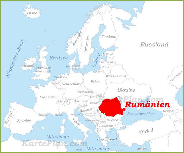 Rumänien auf der karte Europas