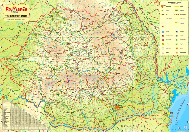 Rumänien touristische karte