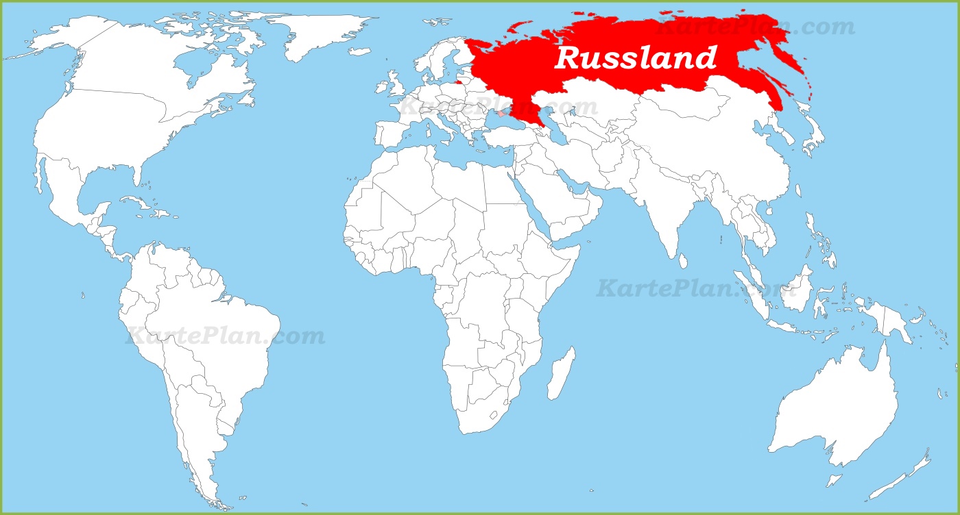 Russland auf der Weltkarte