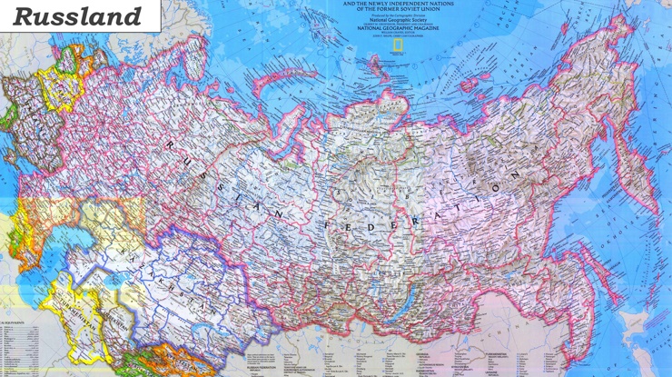 Russland karte mit Städten