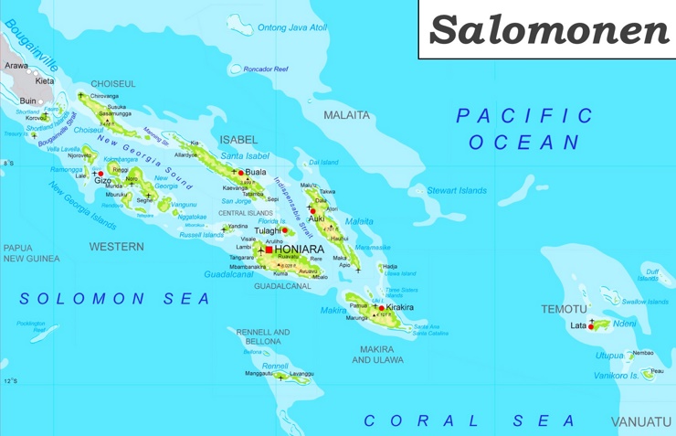 Große detaillierte karte von Salomonen