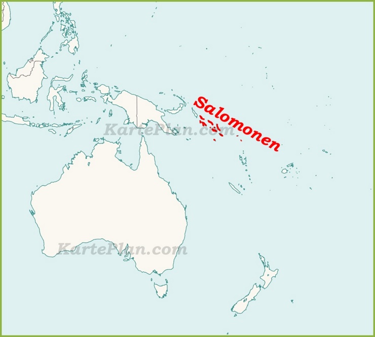 Salomonen auf der karte Ozeaniens