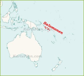 Salomonen auf der karte Ozeaniens