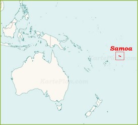 Samoa auf der karte Ozeaniens