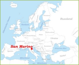 San Marino auf der karte Europas
