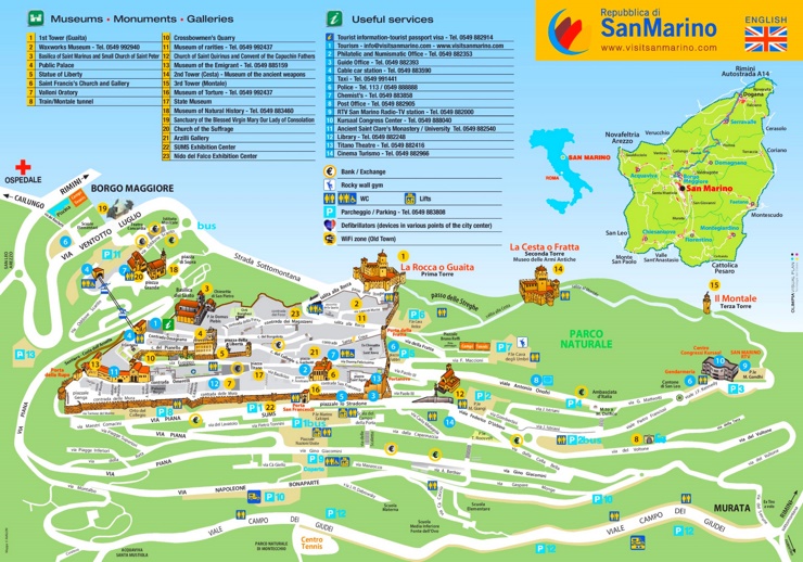 San Marino Sehenswürdigkeiten karte