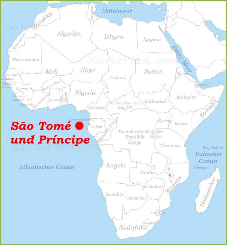 São Tomé und Príncipe auf der karte Afrikas