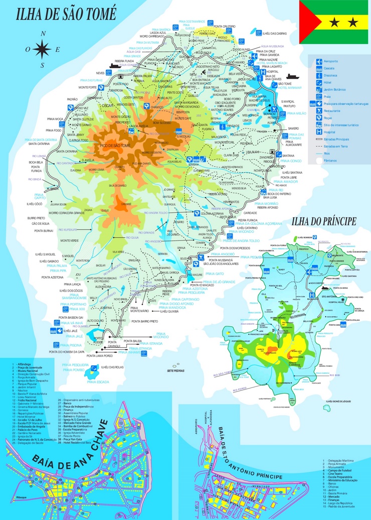 São Tomé und Príncipe touristische karte