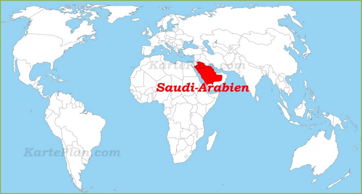 Saudi-Arabien auf der Weltkarte