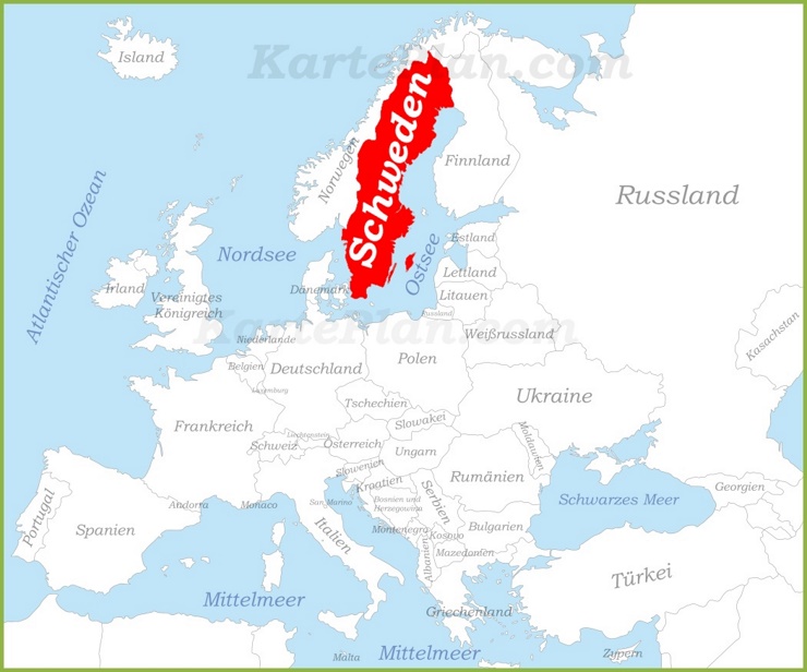 Schweden auf der karte Europas