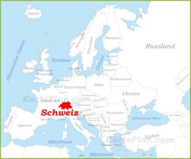 Schweiz auf der karte Europas