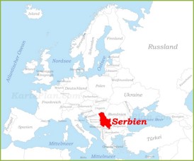 Serbien auf der karte Europas