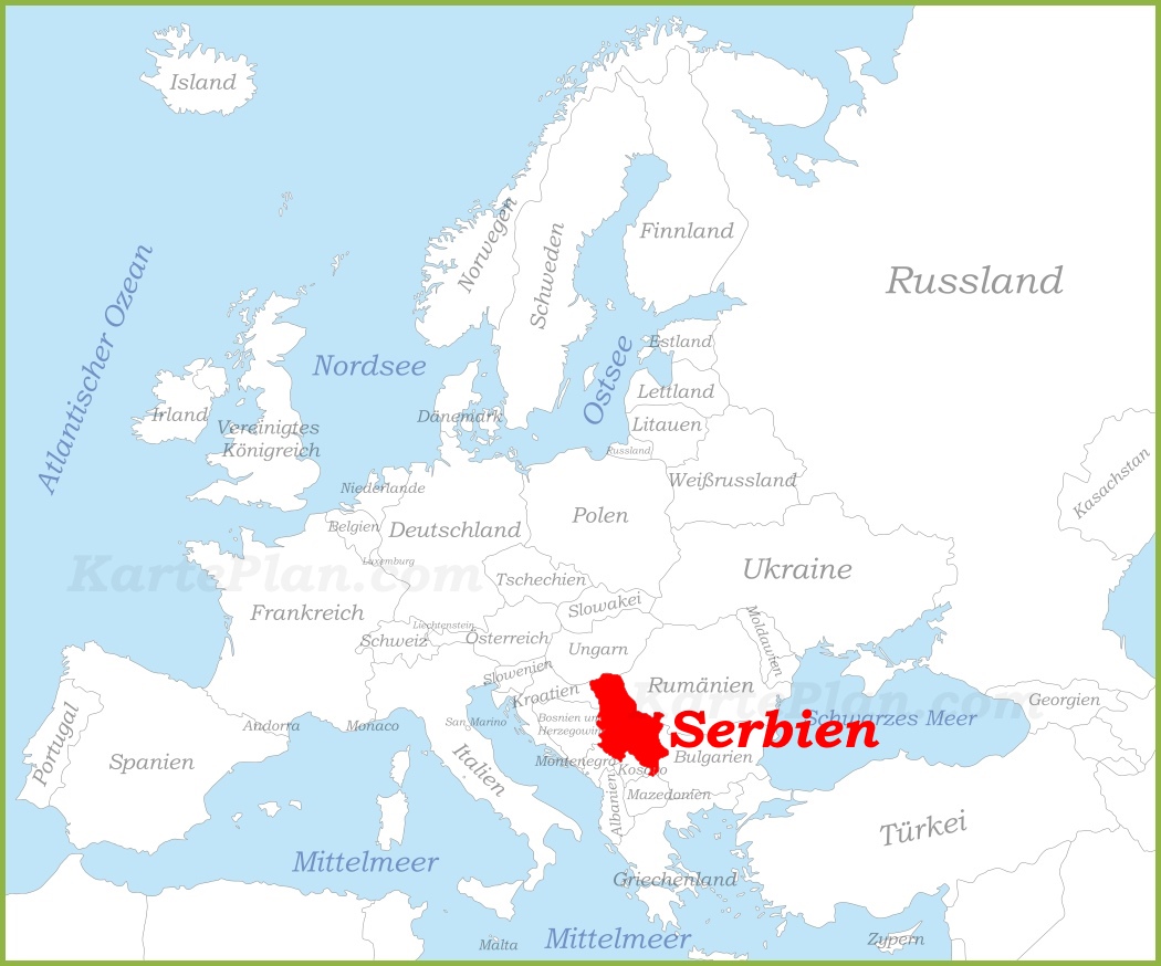 Serbien Weltkarte