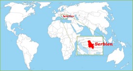 Serbien auf der Weltkarte