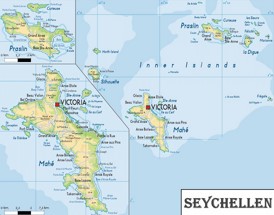 Detaillierte karte von Seychellen