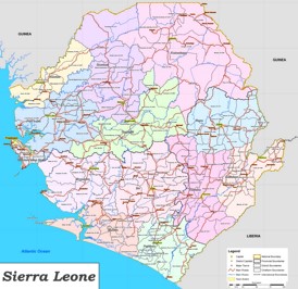 Große detaillierte karte von Sierra Leone