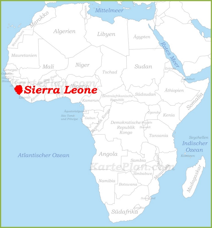 Sierra Leone auf der karte Afrikas