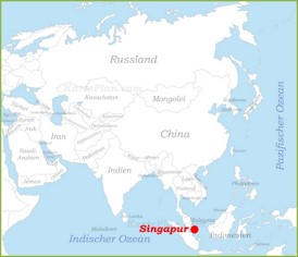 Singapur auf der karte Asiens