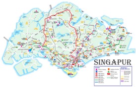 Singapur MRT touristische karte