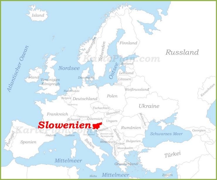 Slowenien auf der karte Europas
