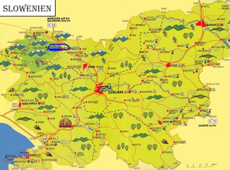 Slowenien touristische karte