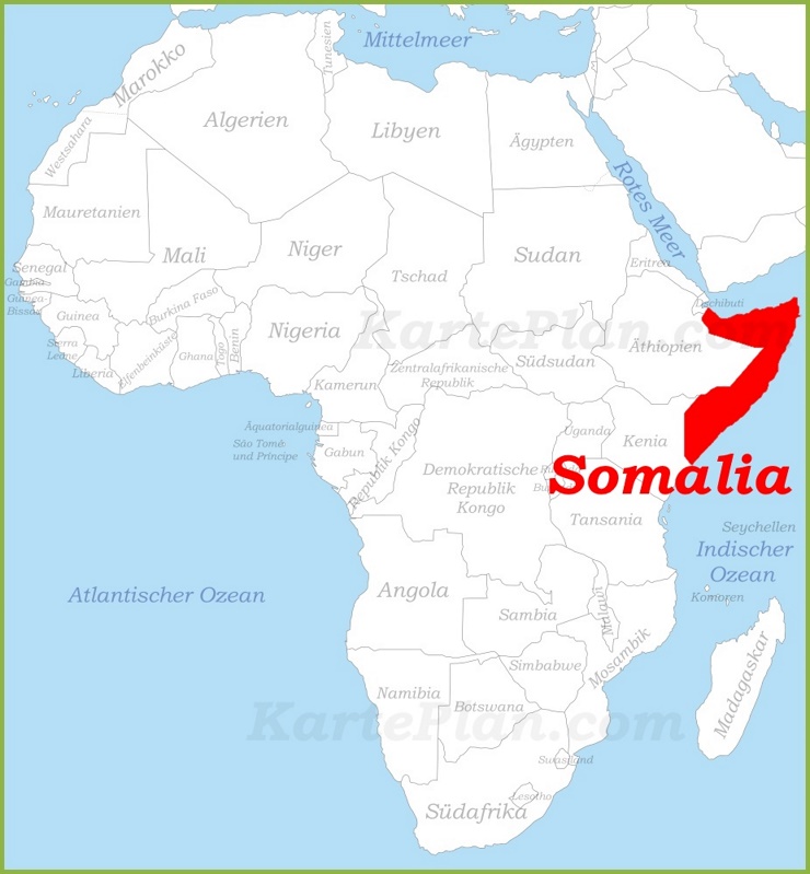 Somalia auf der karte Afrikas