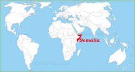 Somalia auf der Weltkarte