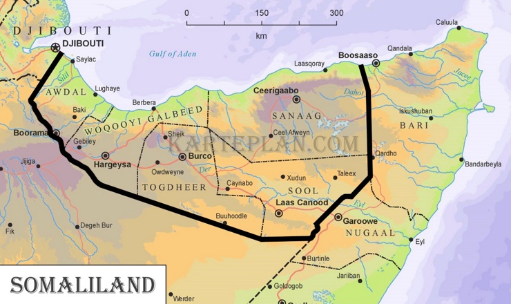 Physische landkarte von Somaliland