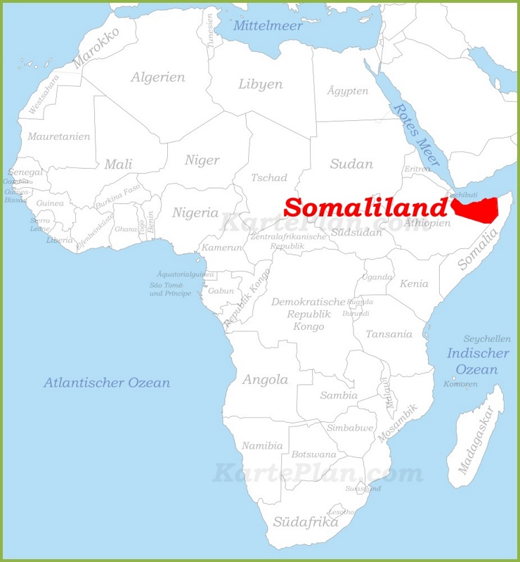 Somaliland auf der karte Afrikas