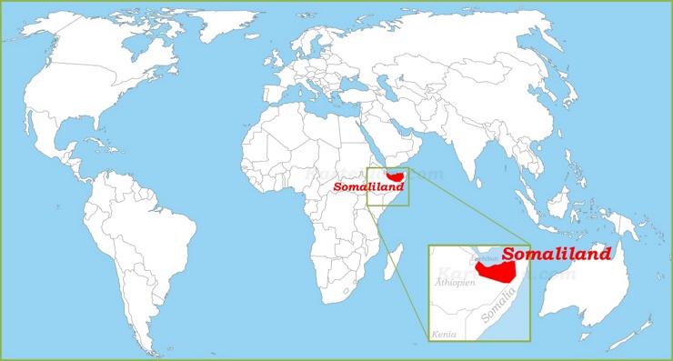 Somaliland auf der Weltkarte