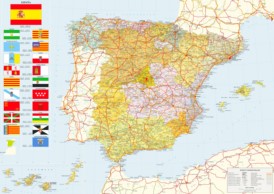 Große detaillierte karte von Spanien
