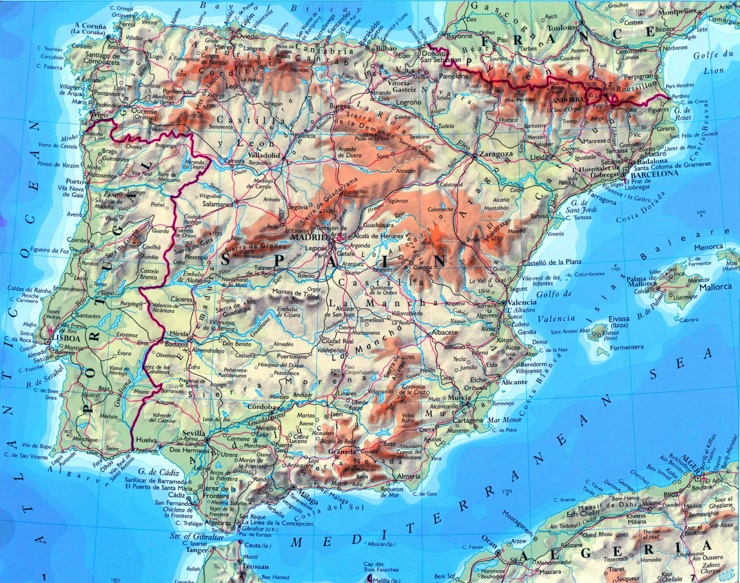 Spanien karte mit städten