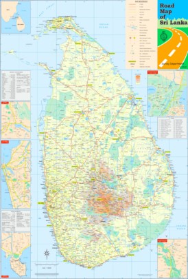 Große detaillierte karte von Sri Lanka