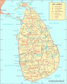 Sri Lanka politische karte