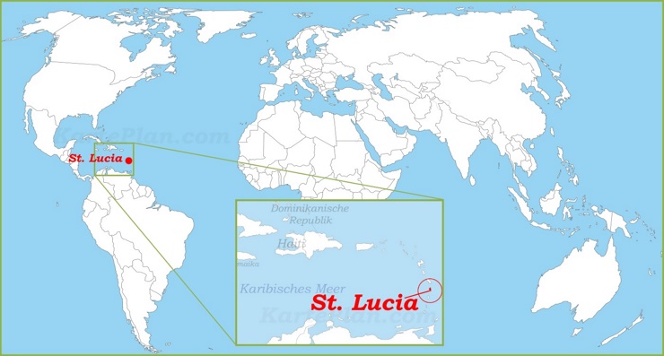 St. Lucia auf der Weltkarte
