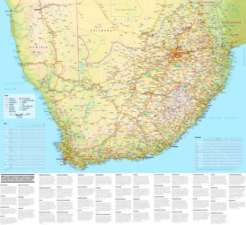 Große touristische karte von Südafrika