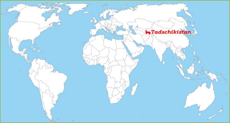 Tadschikistan auf der Weltkarte