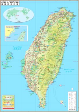 Große detaillierte karte von Taiwan
