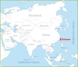 Taiwan auf der karte Asiens