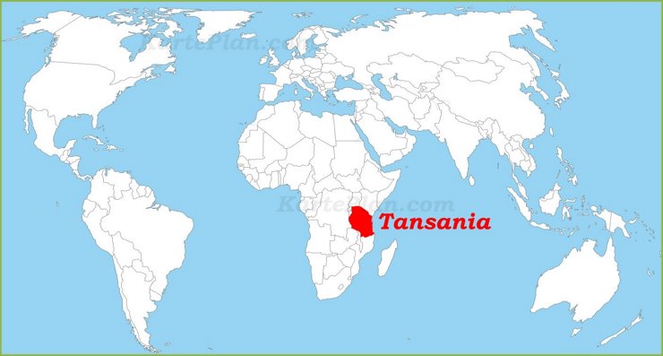 Tansania auf der Weltkarte