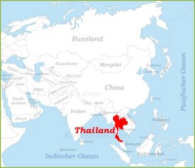 Thailand auf der karte Asiens