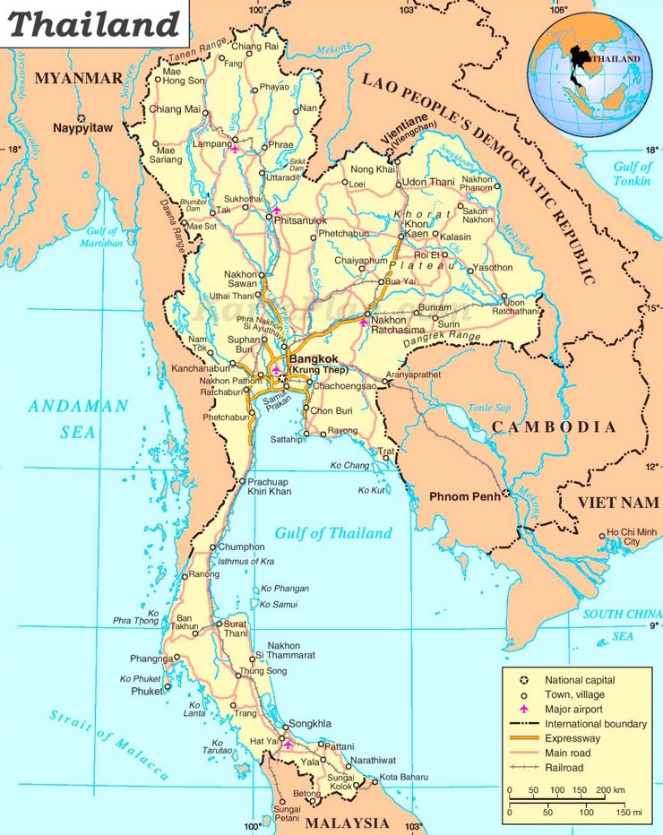 Thailand politische karte