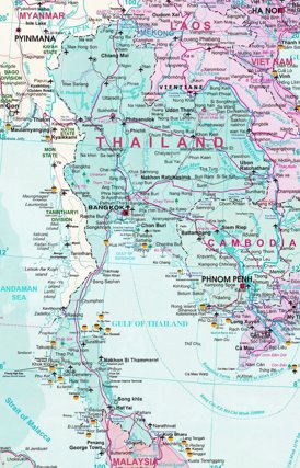 Thailand touristische karte