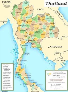 Verwaltungskarte von Thailand