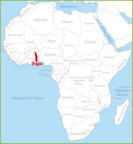 Togo auf der karte Afrikas