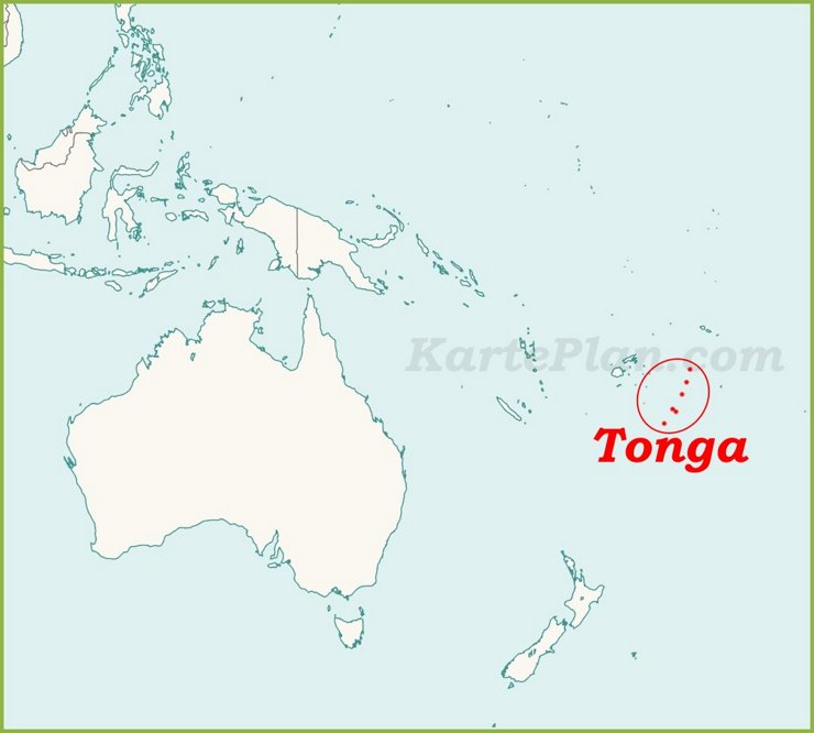 Tonga auf der karte Ozeaniens