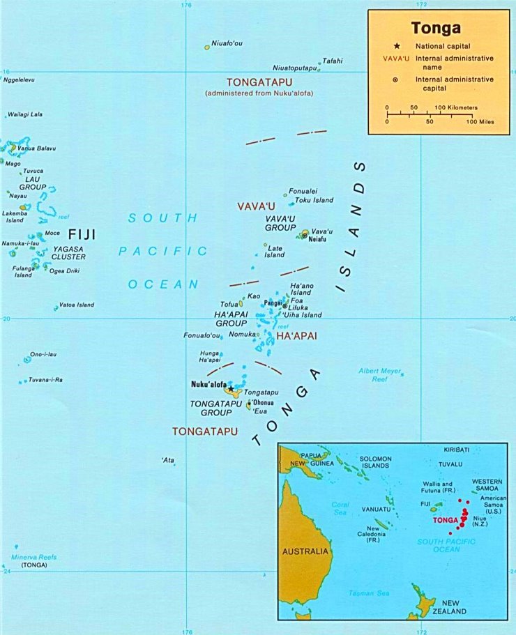 Tonga politische karte